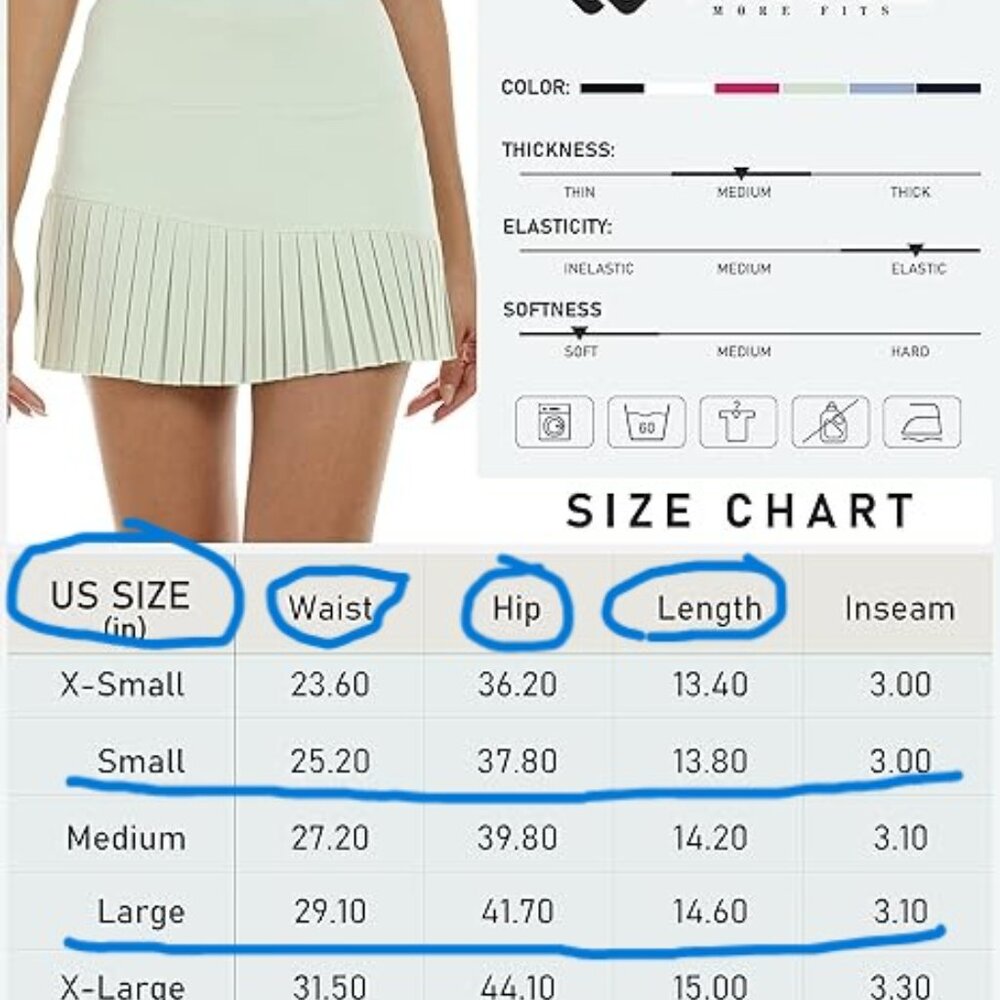 3/$30   Pleated Tennis Skirts for Women with 3 Pockets High Waisted - Picture 12 of 12